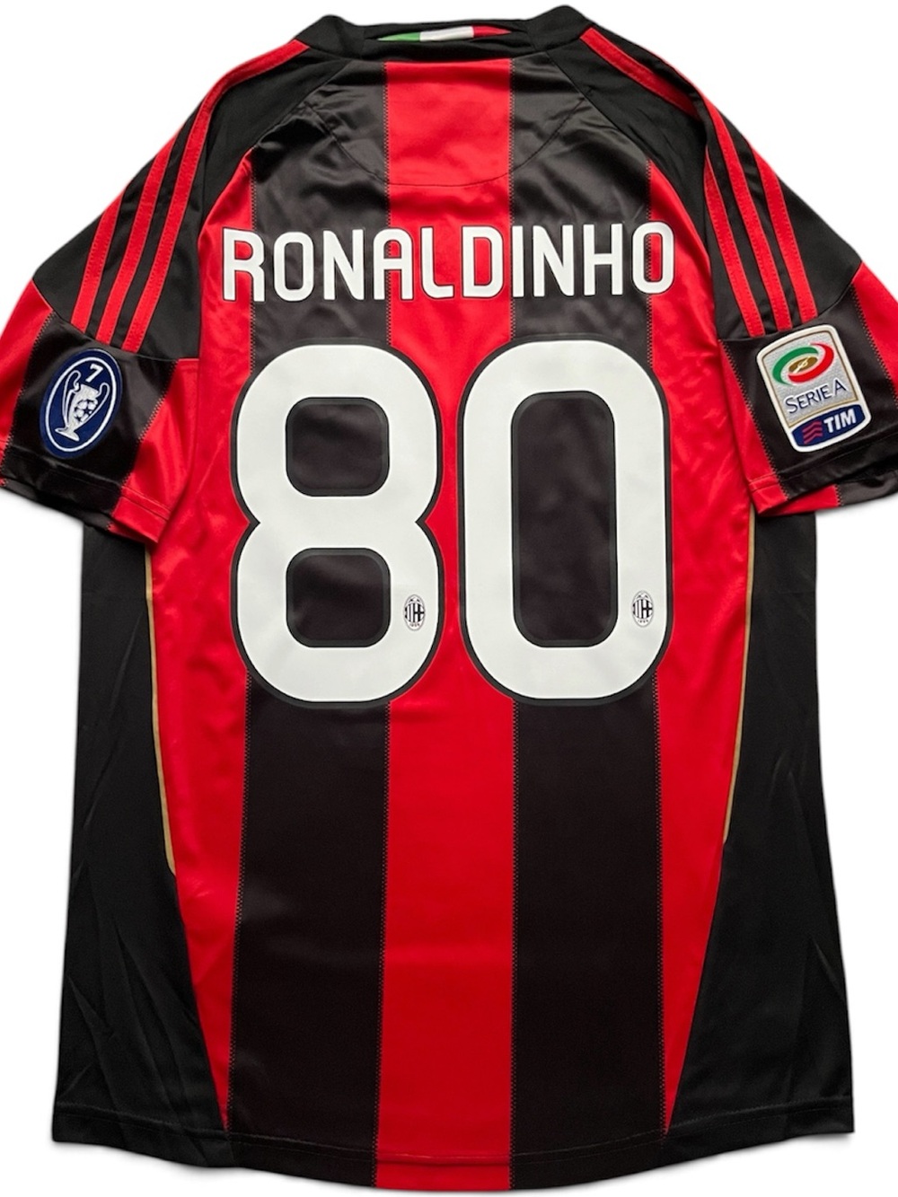 Ronaldinho #80 AC Milan Soccer Jersey Retro Home 2010 2011